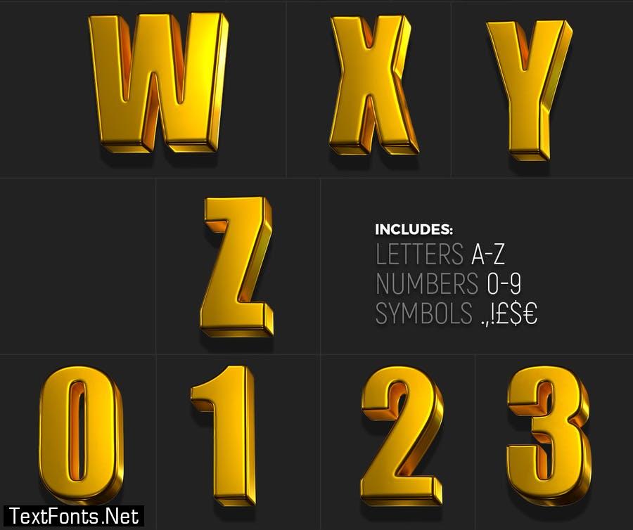 Karat ~ 3D Gold Lettering Pack