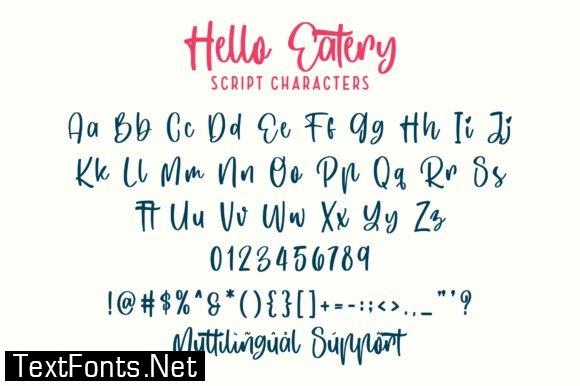 Hello Eatery Font