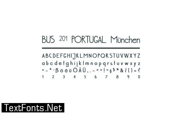 Bus 201 Portugal München Font