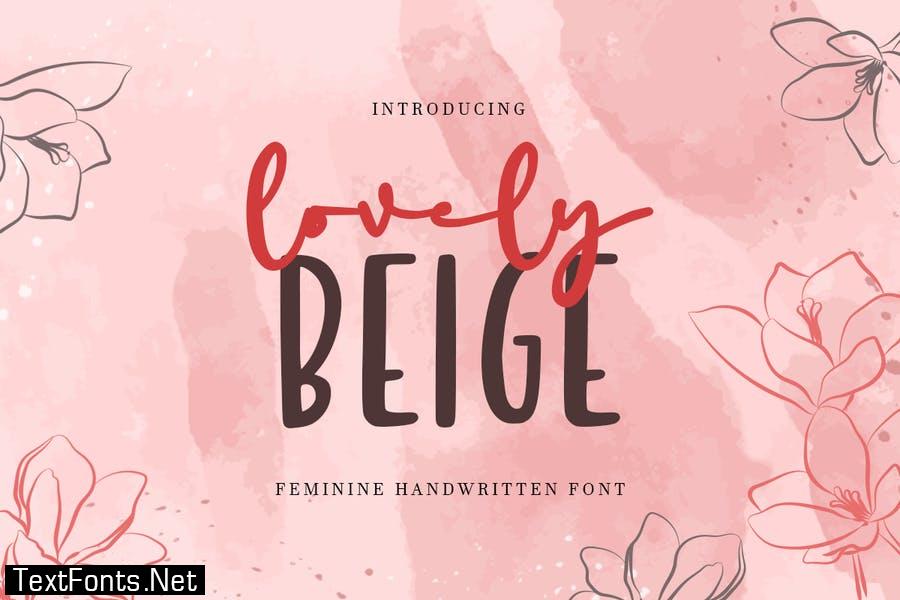 lovely beige - feminine handwritten font