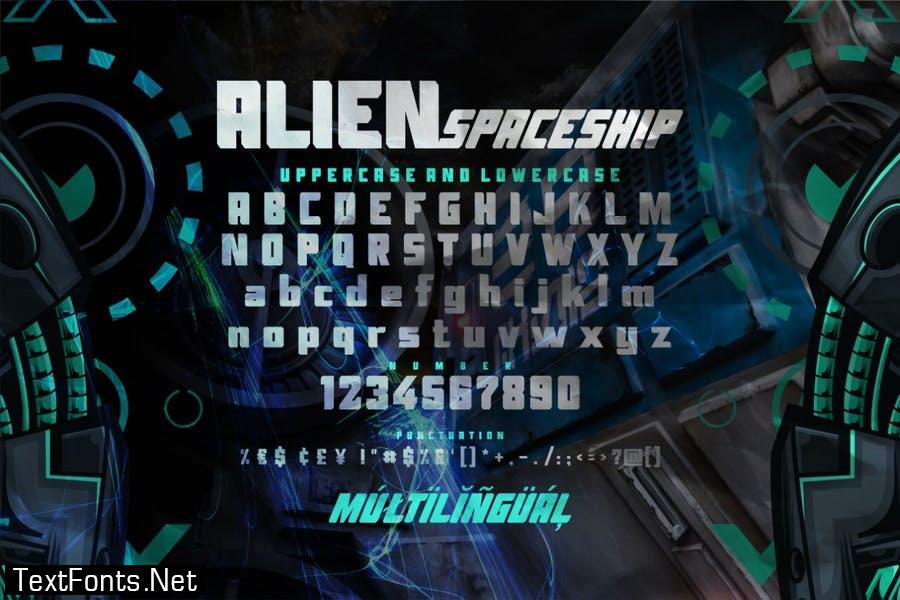 AN Alien Spaceship - Strong Bold Font