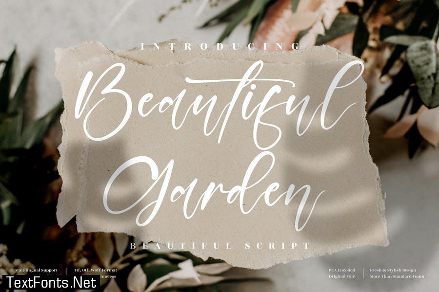Beautiful Garden Script Font LS