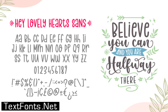 Hey Lovely Hearts Font