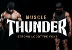 Muscle Thunder Logotype Font