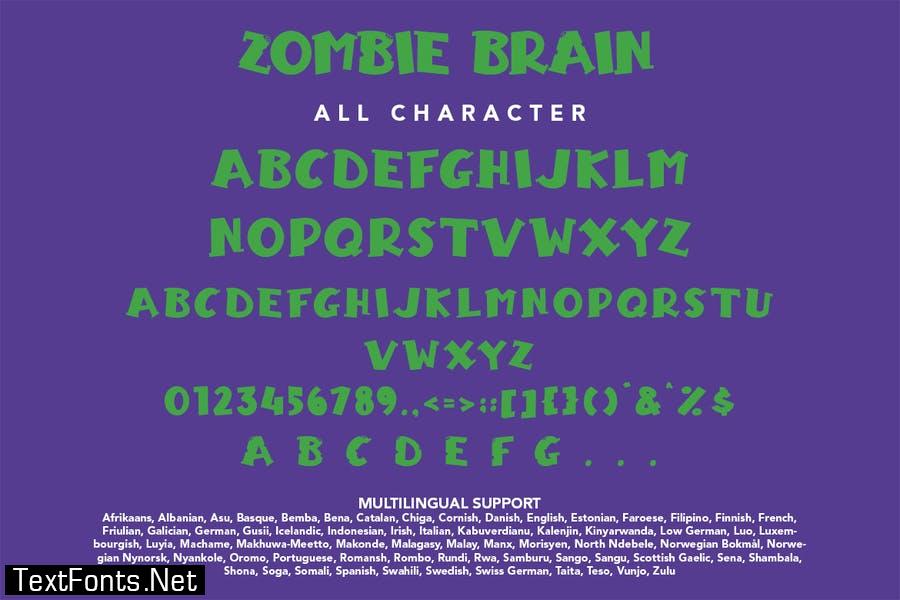 Zombie Brain - Halloween Display Font