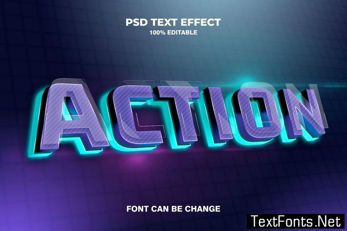 action 3d text effect