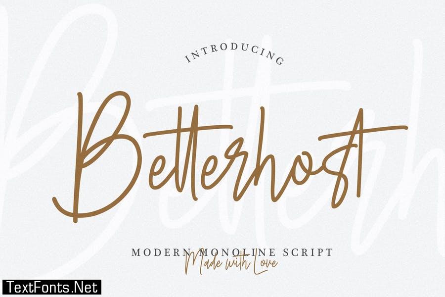 Betterhost - Modern Monoline Script Font