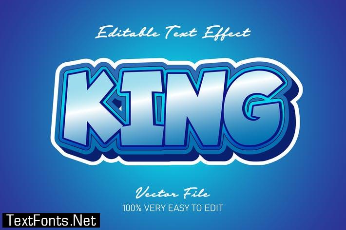 Blue king cartoon text effect