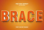 Brace 3d text effect