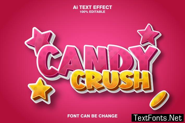 candy crush 3d text effect