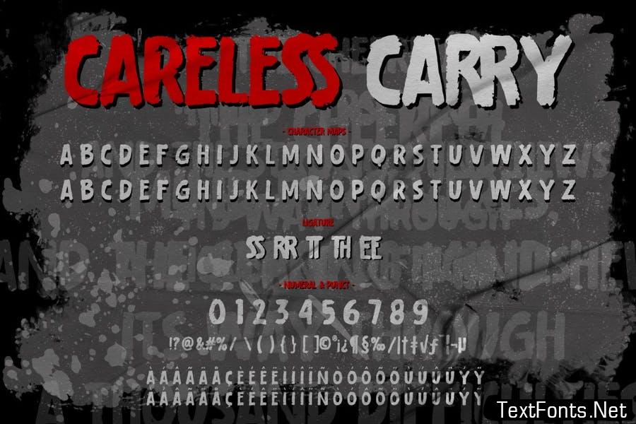 Careless Carry - Rough Brush Typeface