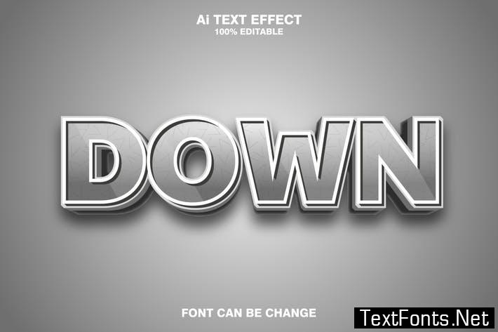 down 3d text effect