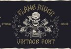Flame rider - vintage font