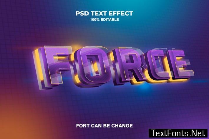 force 3d text effect