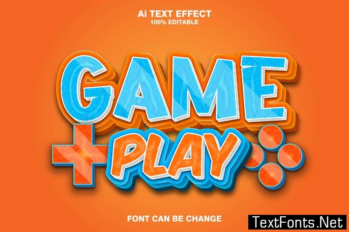 game play 3d text effect