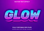 glow 3d text effect