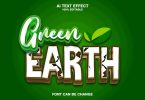 green earth 3d text effect