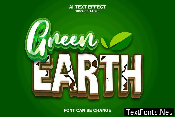 green earth 3d text effect