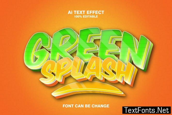 green splash 3d text effect