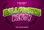 halloween party 3d text effect