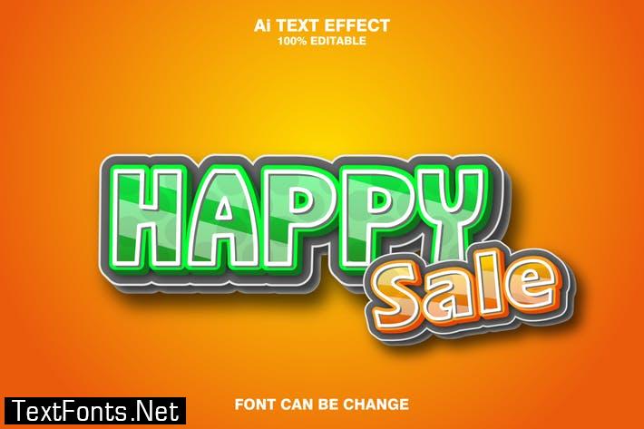 happy sale 3d text effect