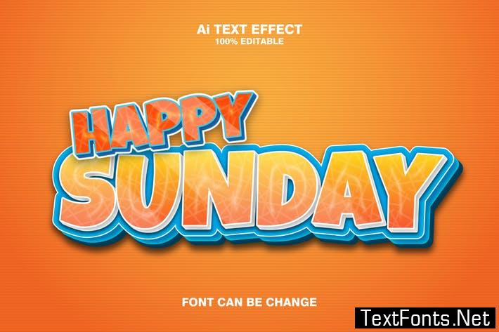 Happy Sunday 3d Text Effect