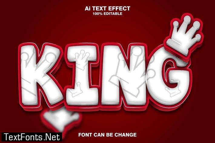 king 3d text effect