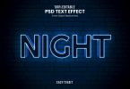 Night - Blue Neon 3D Text Effect