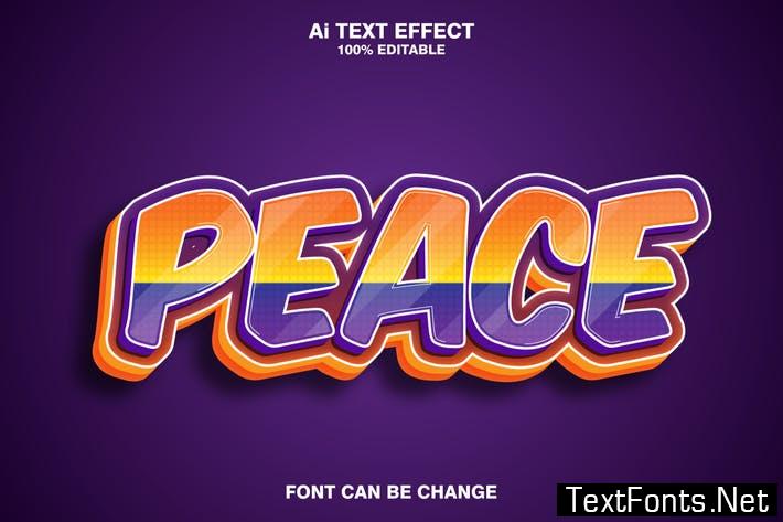 peace 3d text effect