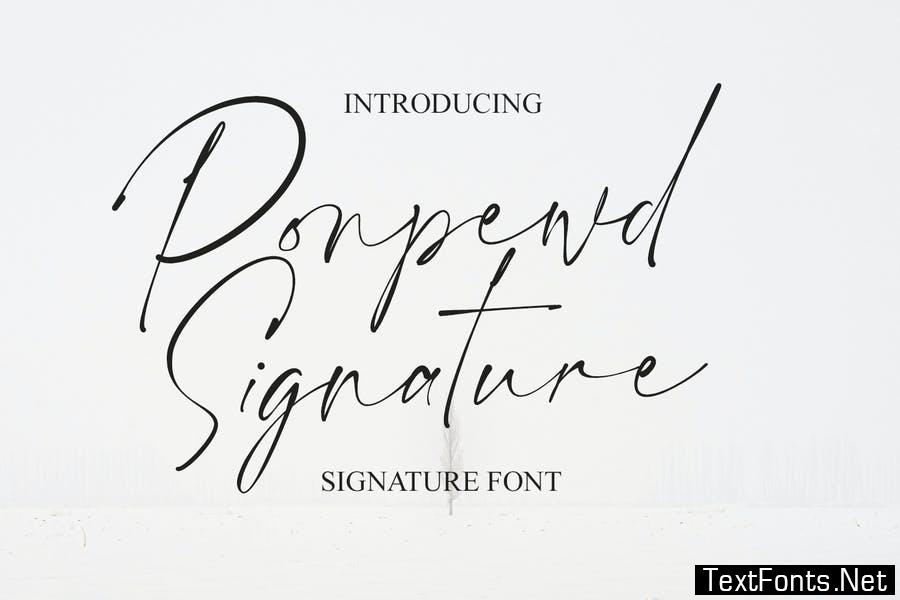 Ponpewd Signature Script Brush Font