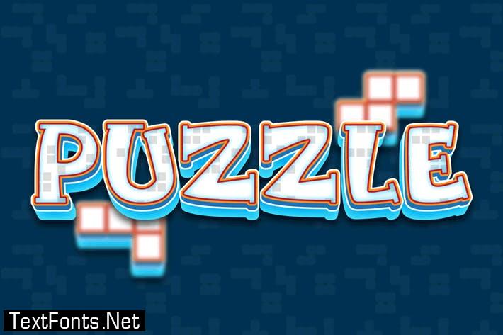 puzzle 3d text effect