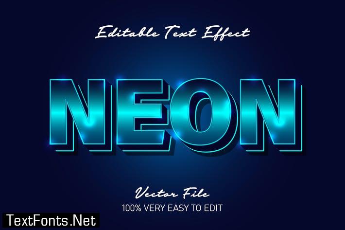 Realistic neon glow in dark background text effect