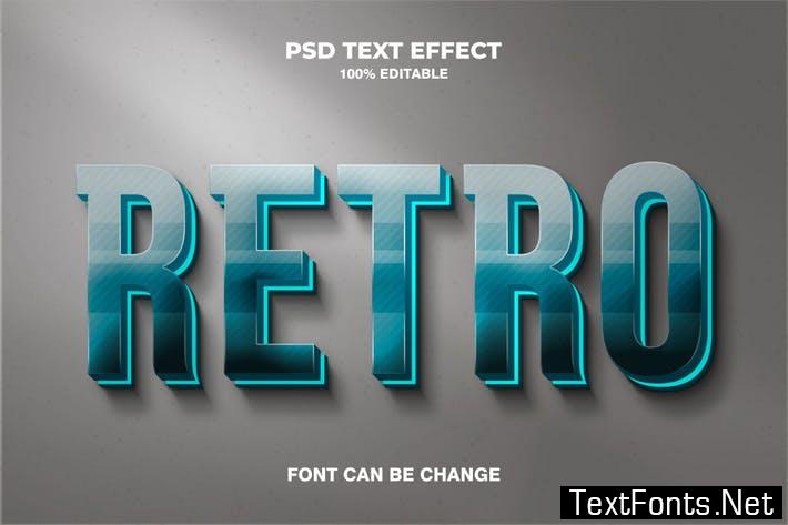 retro 3d text effect
