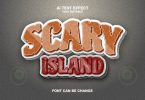 scary island 3d text effect
