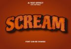 scream 3d text effect