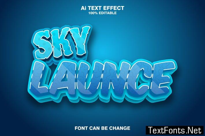 sky launce 3d text effect