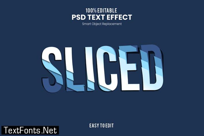 Sliced - Blue Sliced Pile of Paper Text Effect