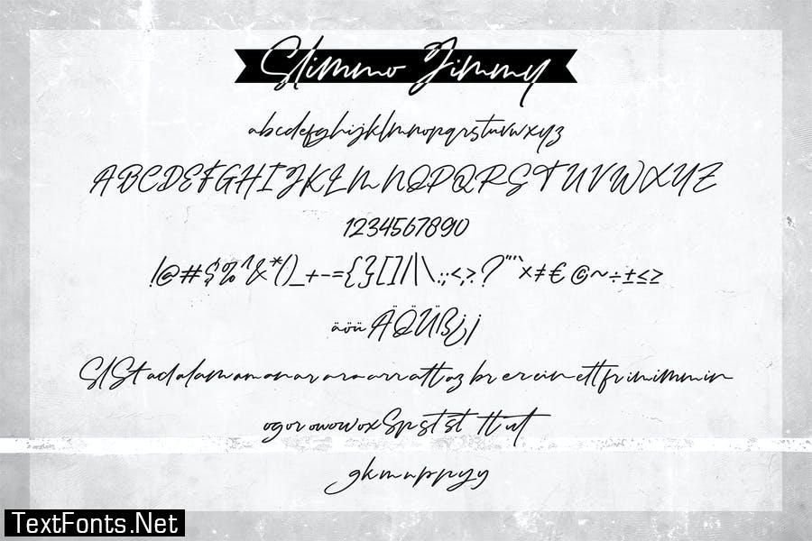 Slimo Jimmy | Signature Handwriting Font