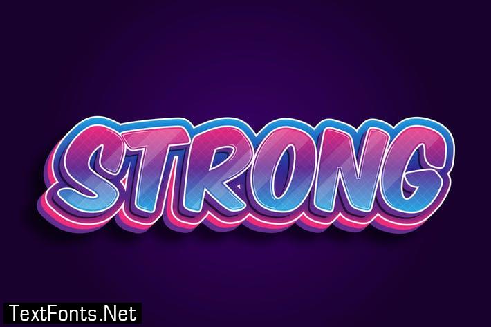 Strong 3d Text Effect KMEHANU