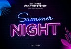 Summer Night - Summer Tropical Neon Text Effect