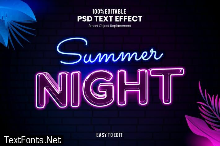 Summer Night - Summer Tropical Neon Text Effect