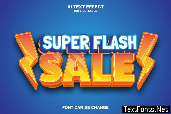 super flash sale 3d text effect