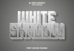 white shadow 3d text effect