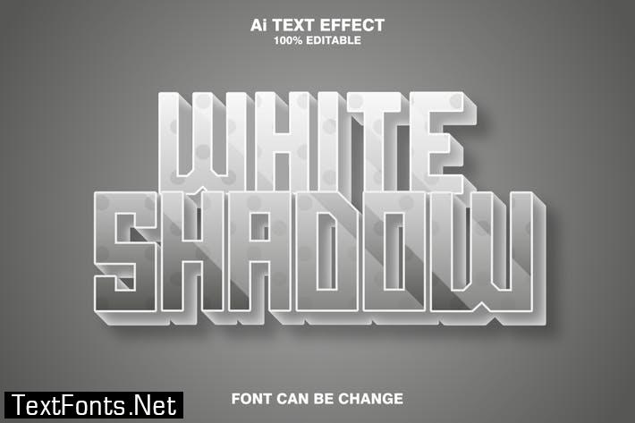 white shadow 3d text effect
