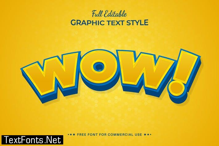 Wow - Editable Text Effect, Font Style