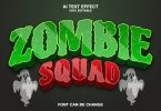 Zombie squad 3d text effect