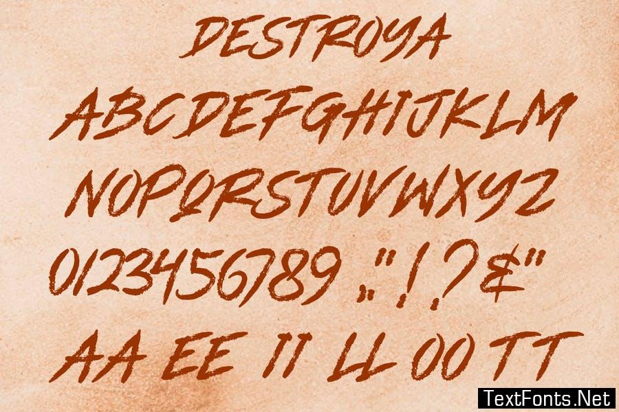 AM DESTROYA - Brush Font
