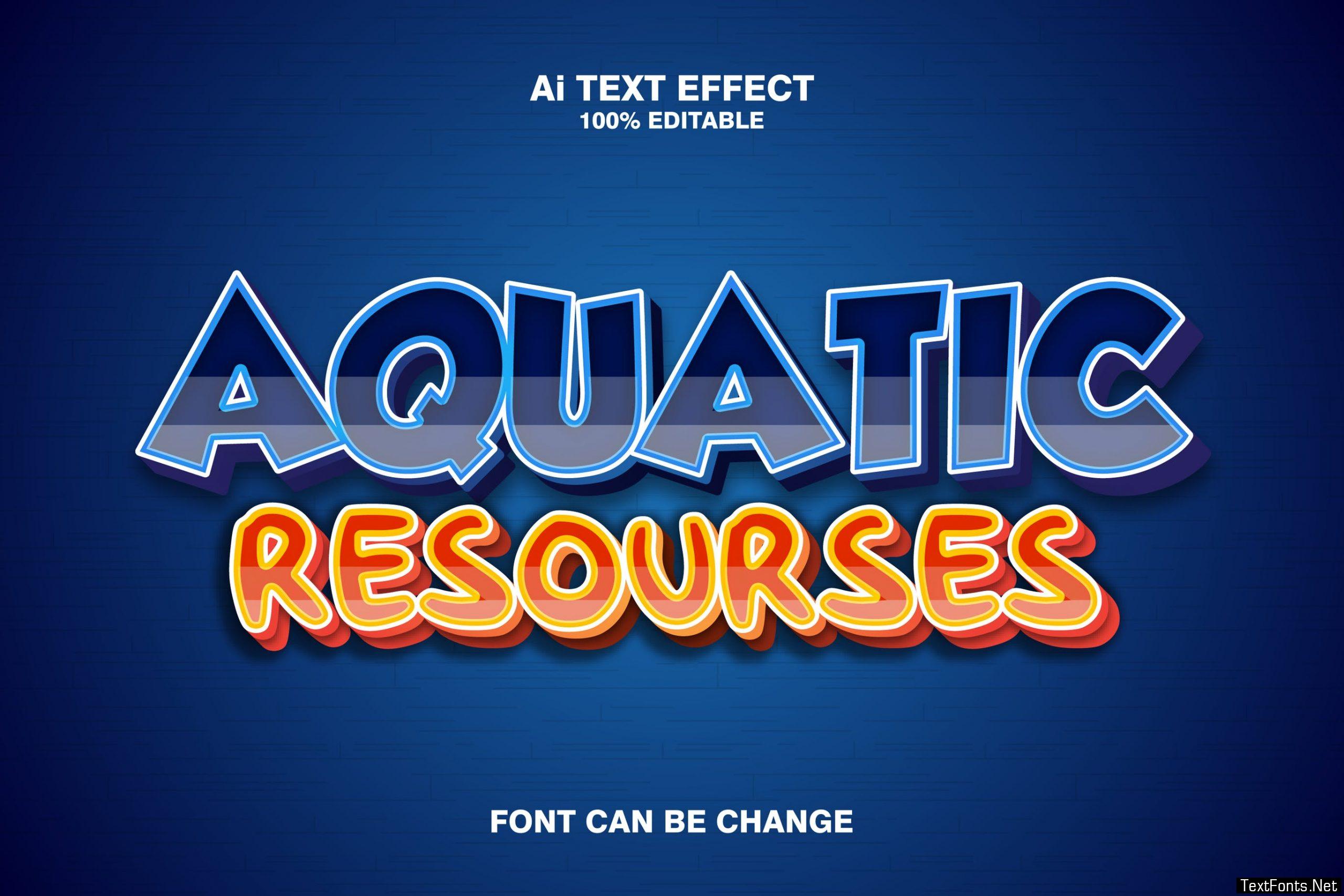 Aquatic Resourses 3d Text Effect