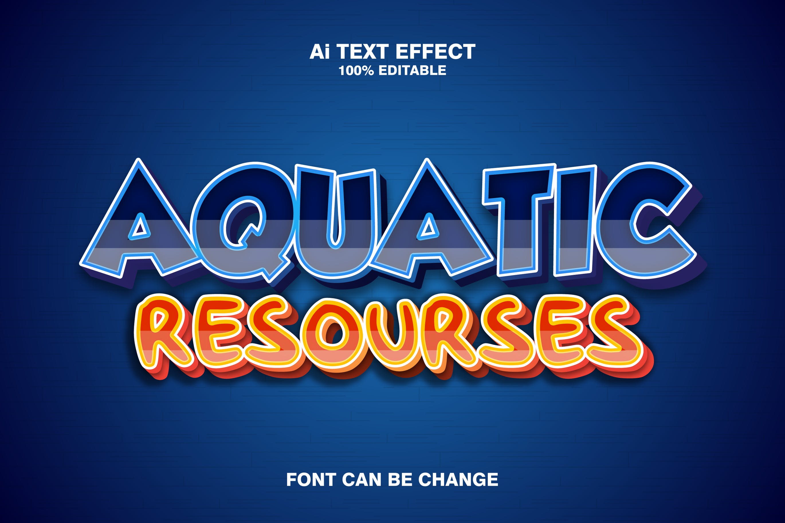 Aquatic Resourses 3d Text Effect