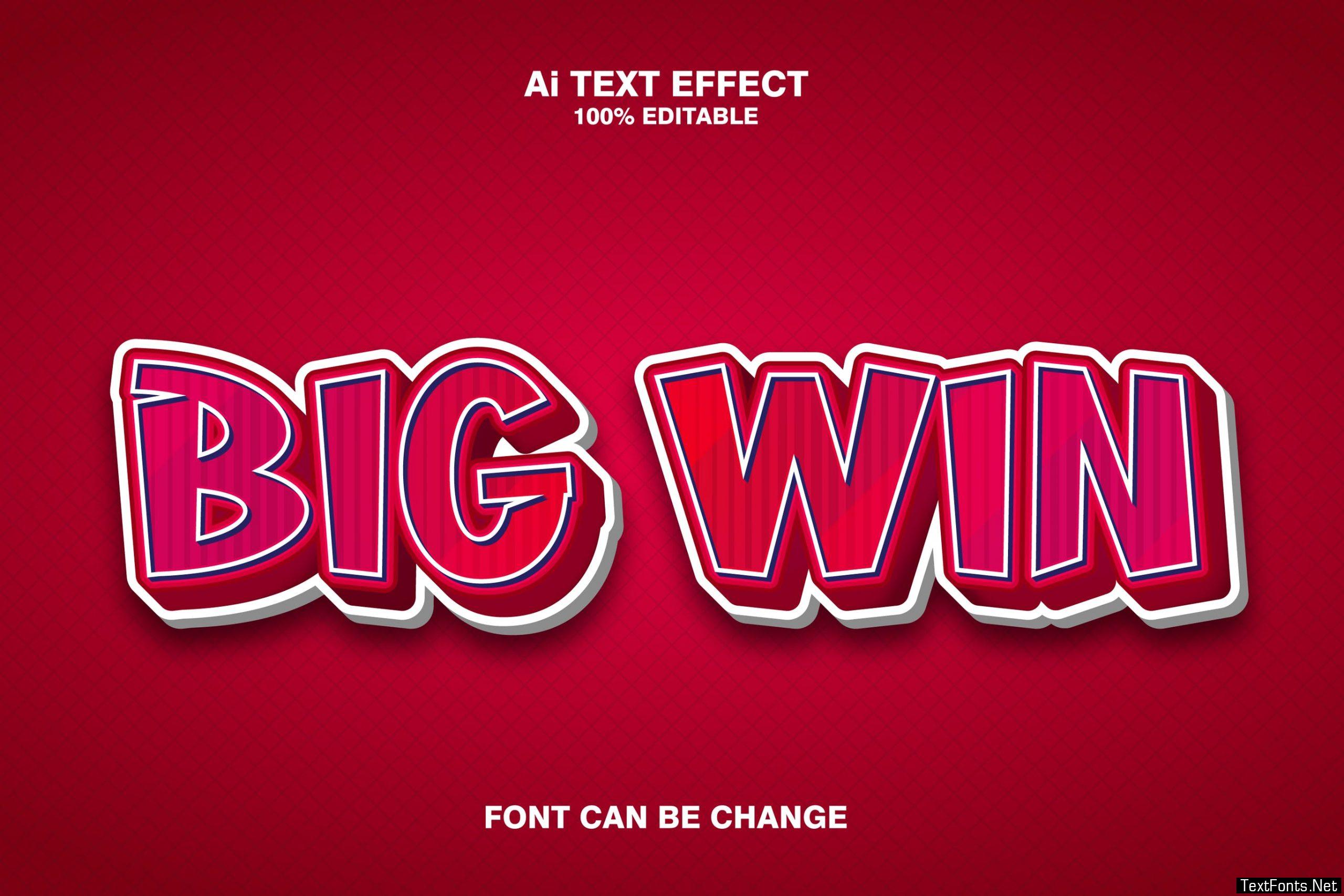 Big Win 3d Text Effect